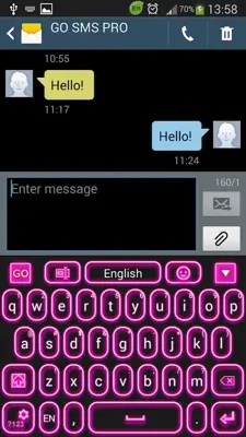 GO Keyboard Pink Glow android App screenshot 9