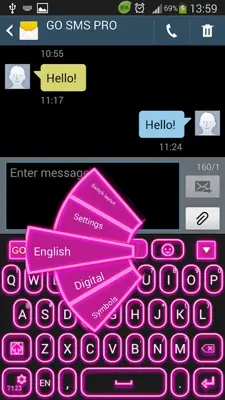 GO Keyboard Pink Glow android App screenshot 10