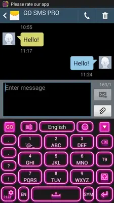 GO Keyboard Pink Glow android App screenshot 5