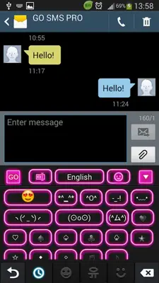 GO Keyboard Pink Glow android App screenshot 7