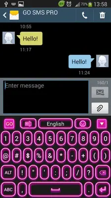 GO Keyboard Pink Glow android App screenshot 8